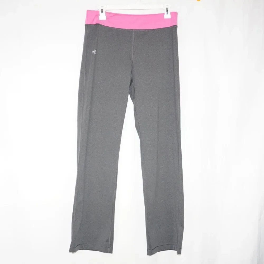 Under Armour Gray & Pink Athletic Pants for Girls, Size YXL